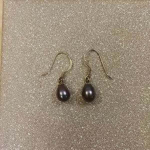 Purple Pearl Shaped Earrings.